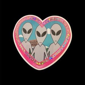 Alien South Park Inspired Glitter Sticker